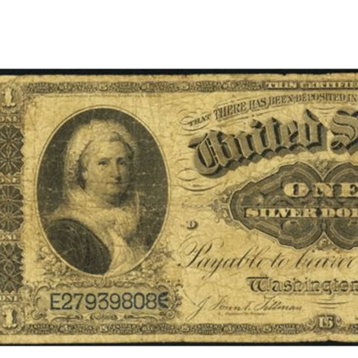 Martha Washington's portrait on the $1 Silver Certificate remains a singular honor in U.S. history.